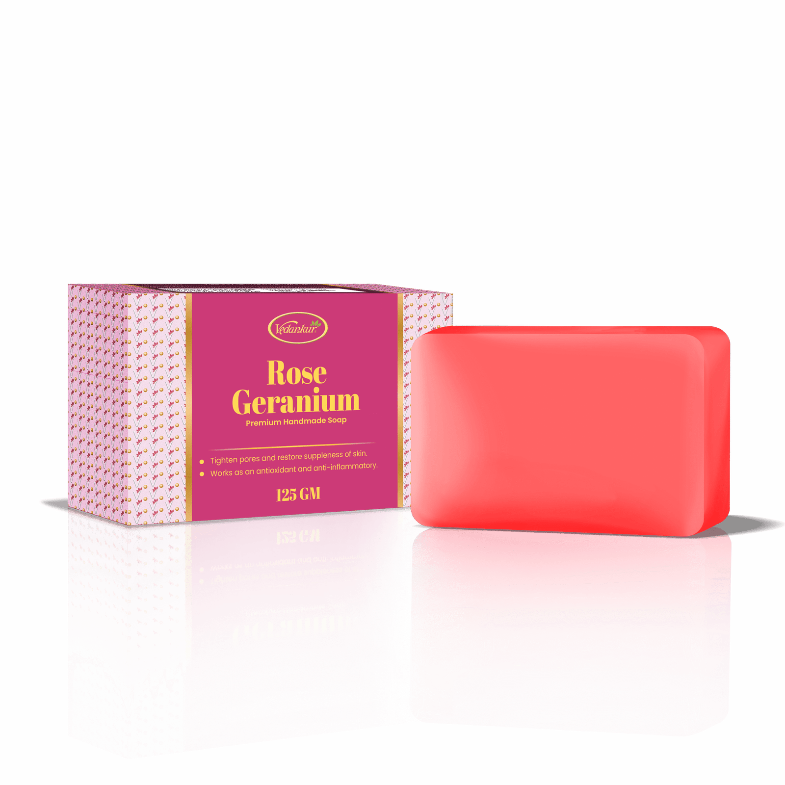 Mockup_PNG_2 (1) ROSE GERANIUM HANDMADE SOAP 125 gm - Image 1